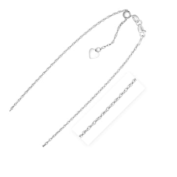 Sterling Silver 1.5mm Adjustable Rope Chain (1.50 mm) - Coolpeacock