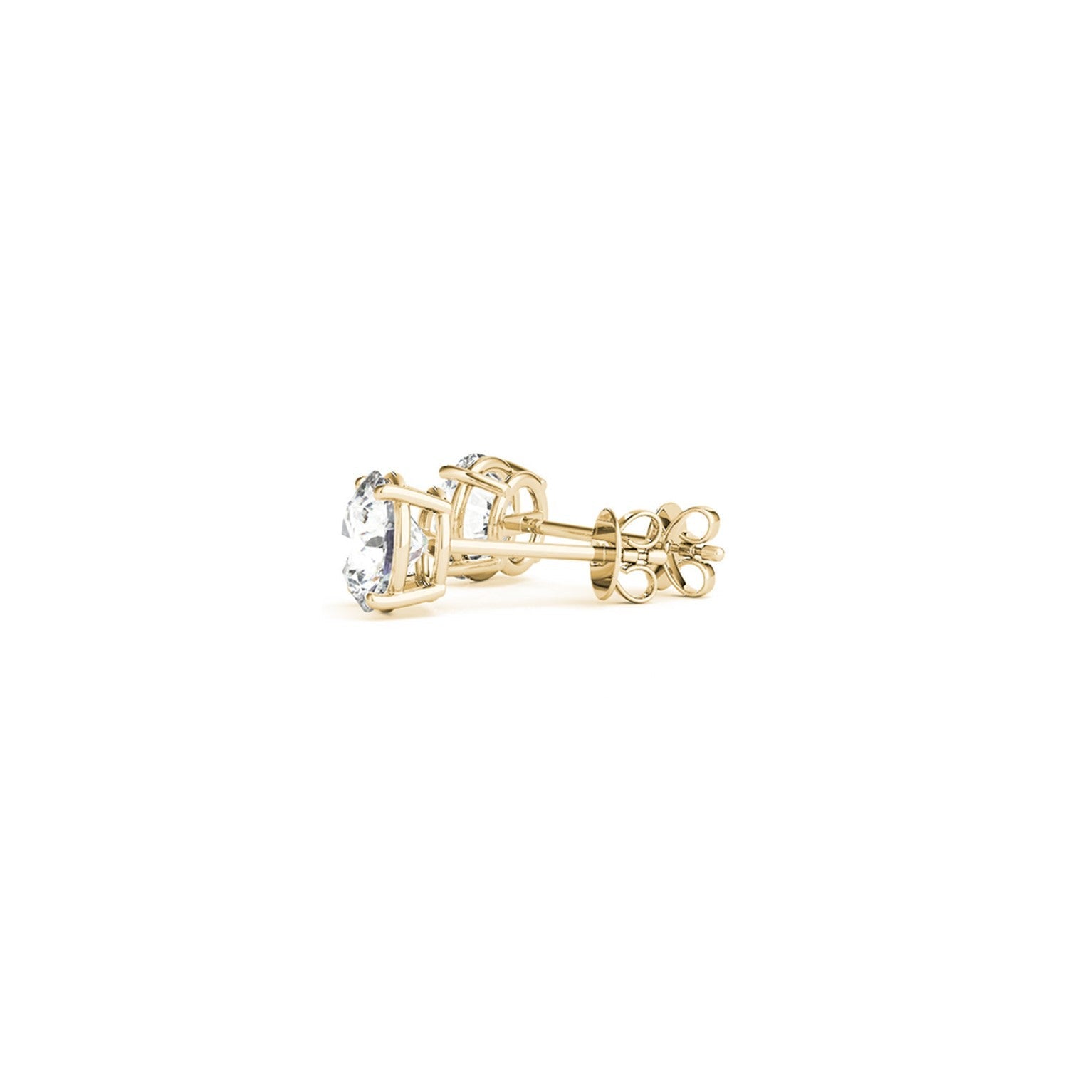 1 1/2 cttw Certified IGI Lab Grown Round Diamond Stud Earrings 14k Yellow Gold (G/VS2) - Coolpeacock