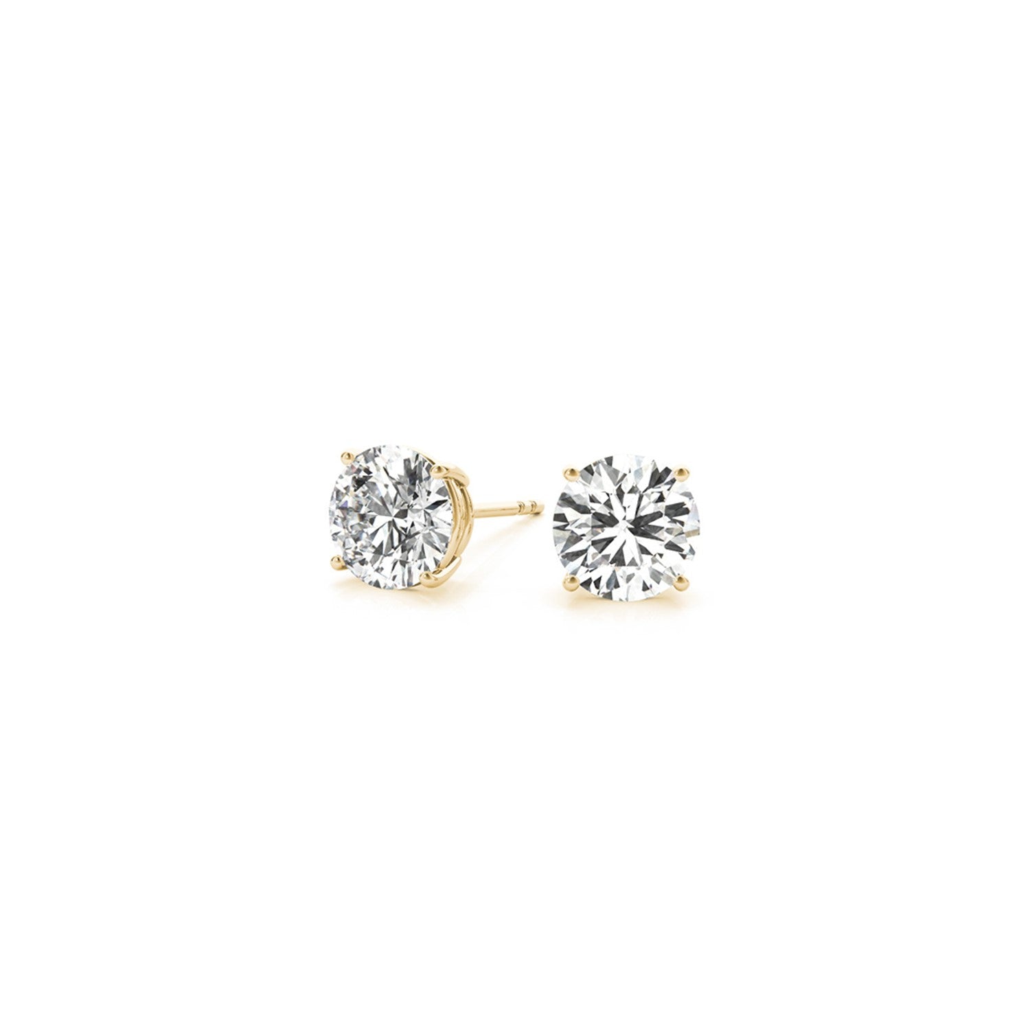 1 1/2 cttw Certified IGI Lab Grown Round Diamond Stud Earrings 14k Yellow Gold (G/VS2) - Coolpeacock