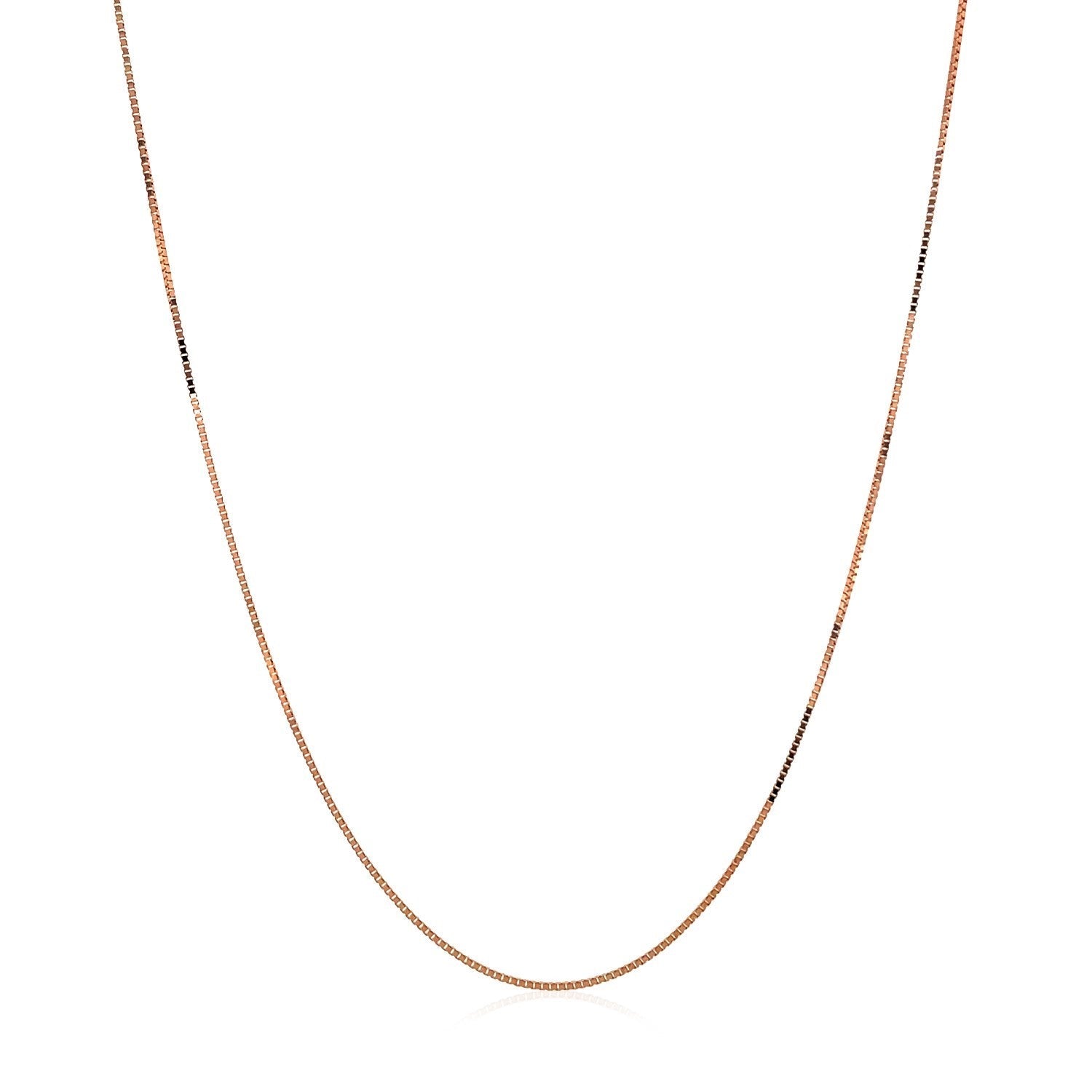 10k Rose Gold Classic Box Chain (0.45 mm) - Coolpeacock