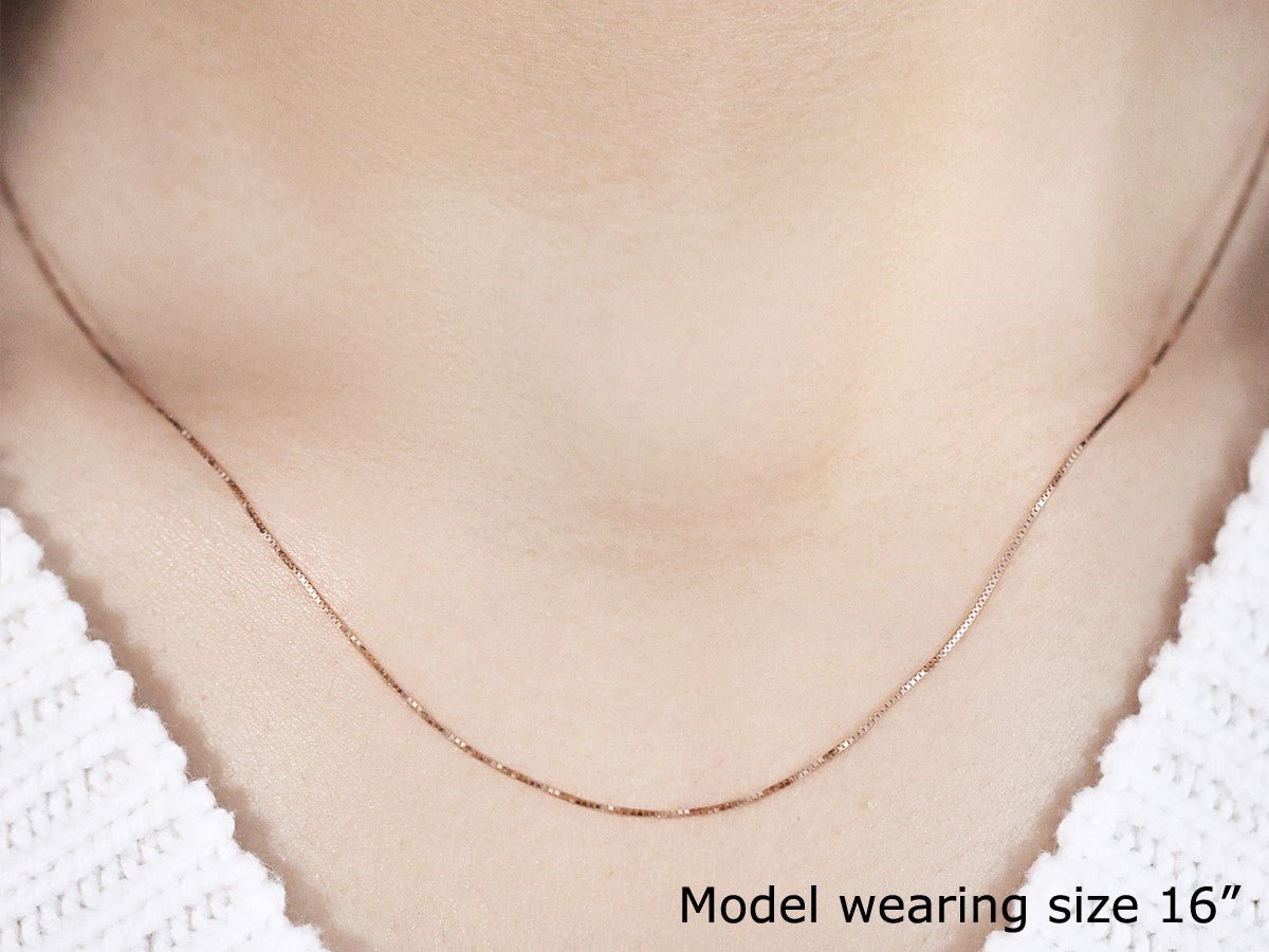 10k Rose Gold Classic Box Chain (0.45 mm) - Coolpeacock