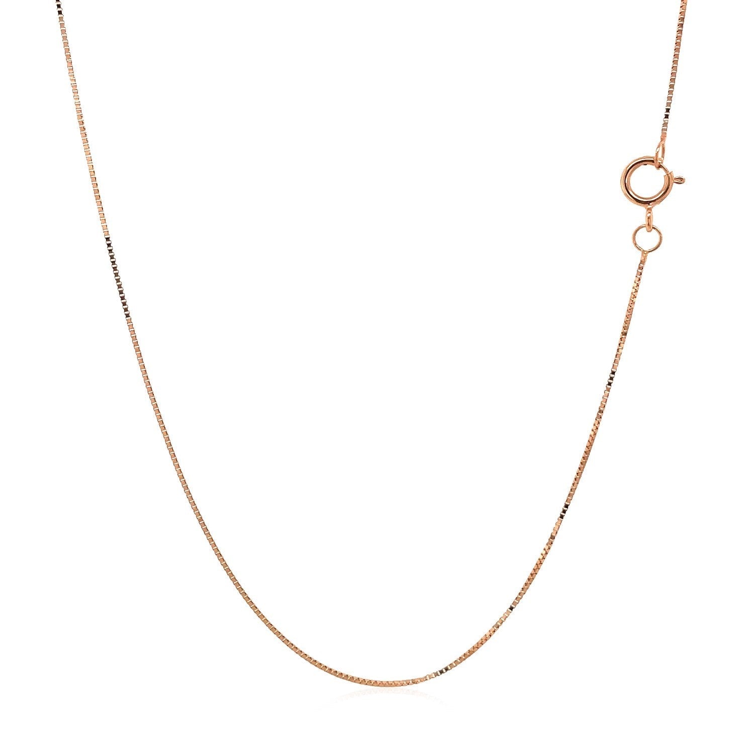 10k Rose Gold Classic Box Chain (0.45 mm) - Coolpeacock