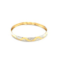 10k Two - Tone Gold Textured Zigzag Style Bangle (6.00 mm) - Coolpeacock