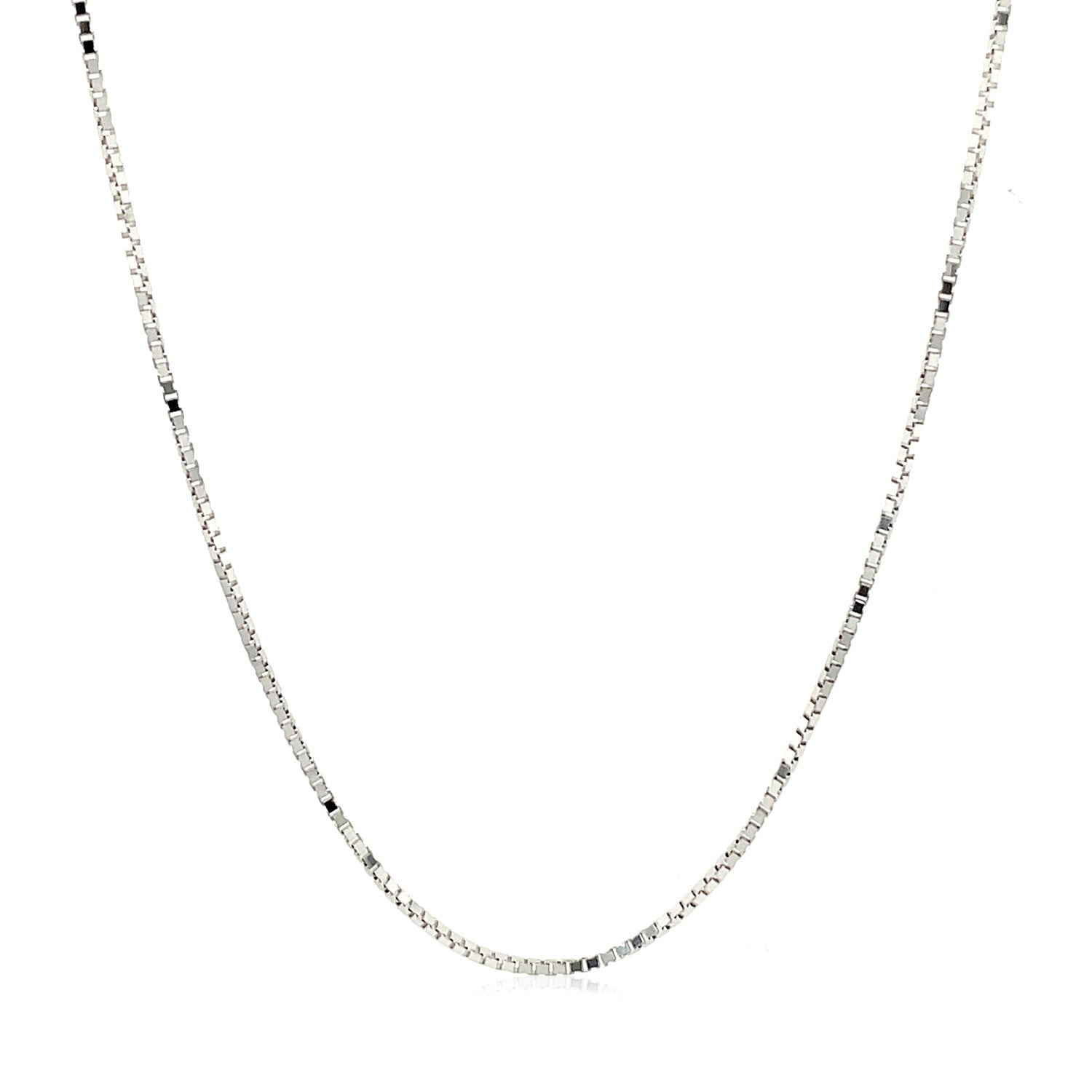 10k White Gold Adjustable Box Chain (0.85 mm) - Coolpeacock