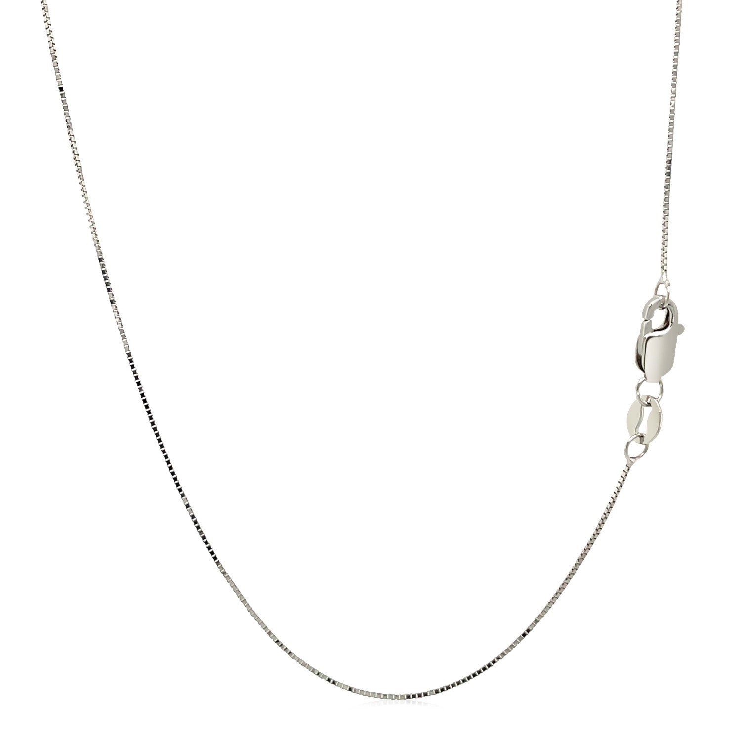 10k White Gold Classic Box Chain (0.45 mm) - Coolpeacock