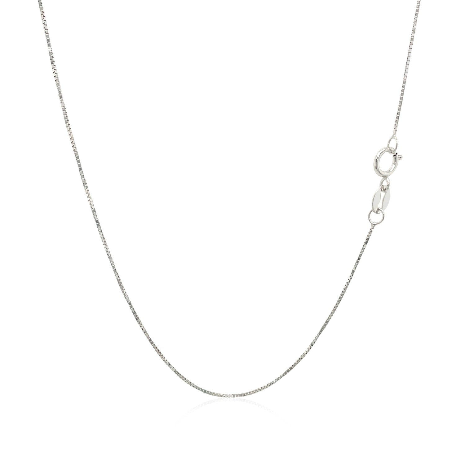 10k White Gold Classic Box Chain (0.45 mm) - Coolpeacock