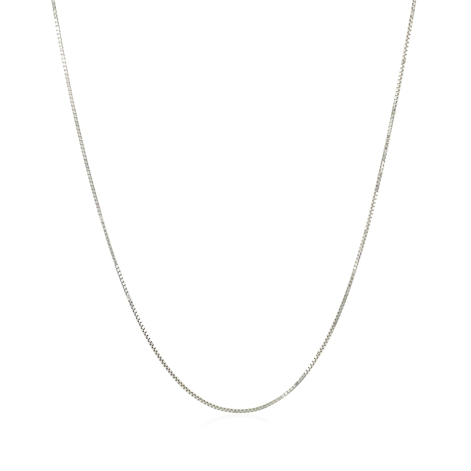 10k White Gold Classic Box Chain (0.60 mm) - Coolpeacock