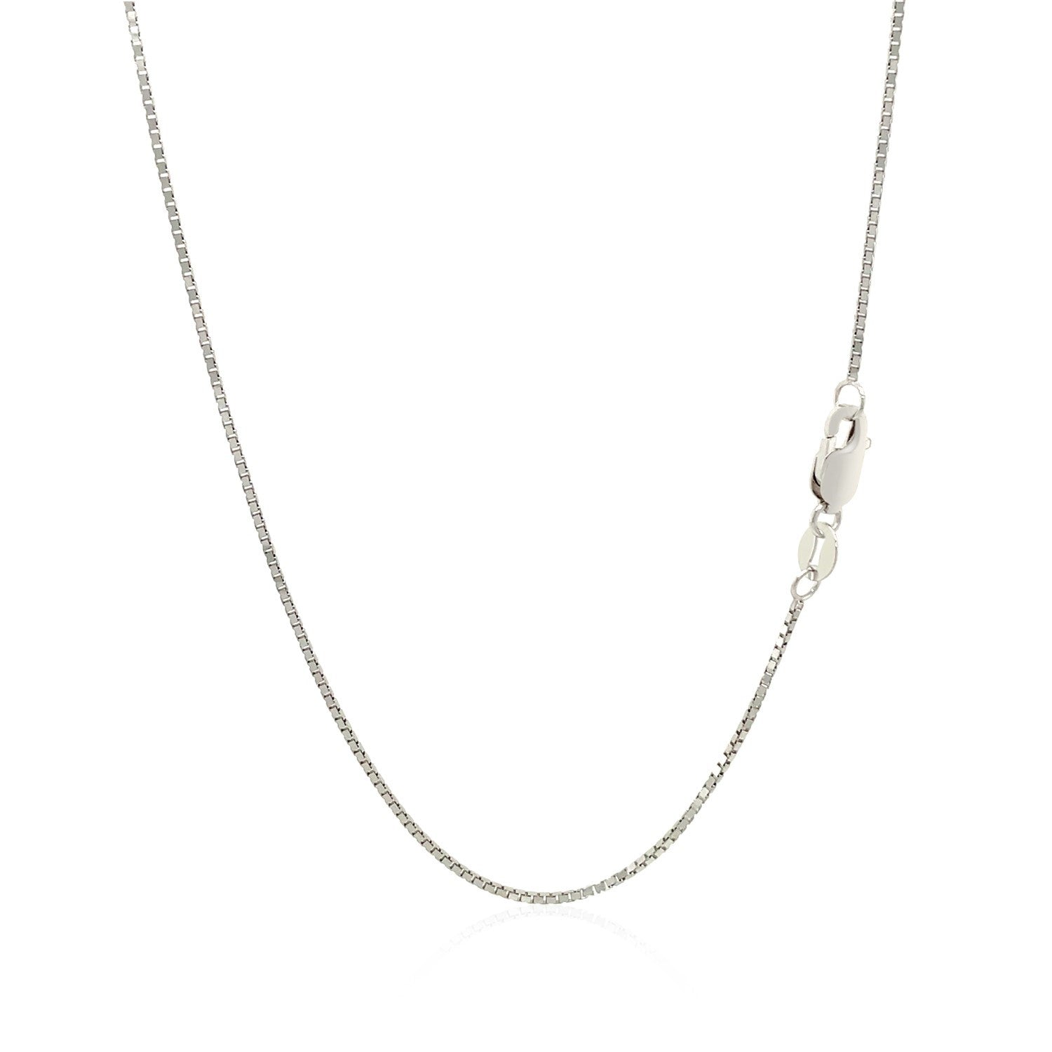 10k White Gold Classic Box Chain (0.78 mm) - Coolpeacock