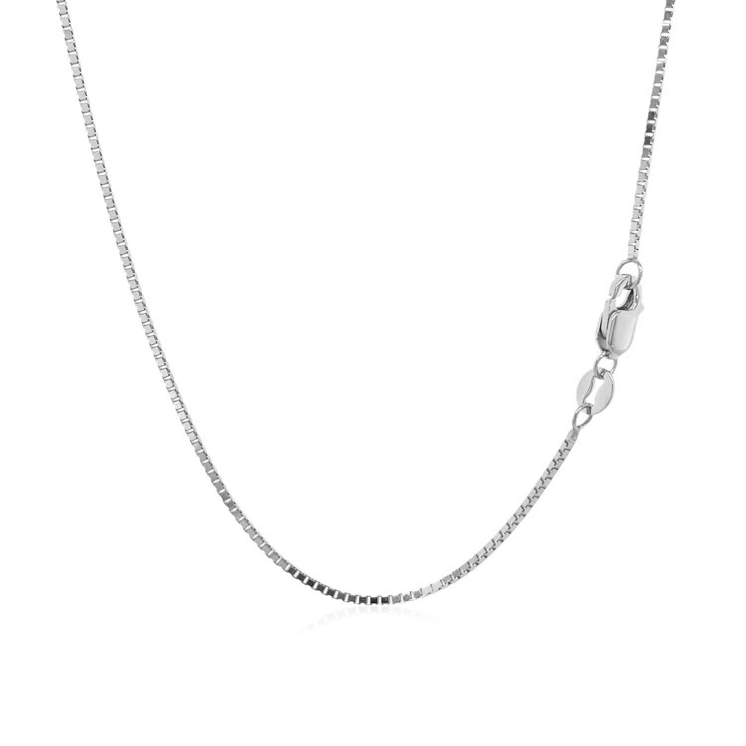 10k White Gold Classic Box Chain (0.94 mm) - Coolpeacock