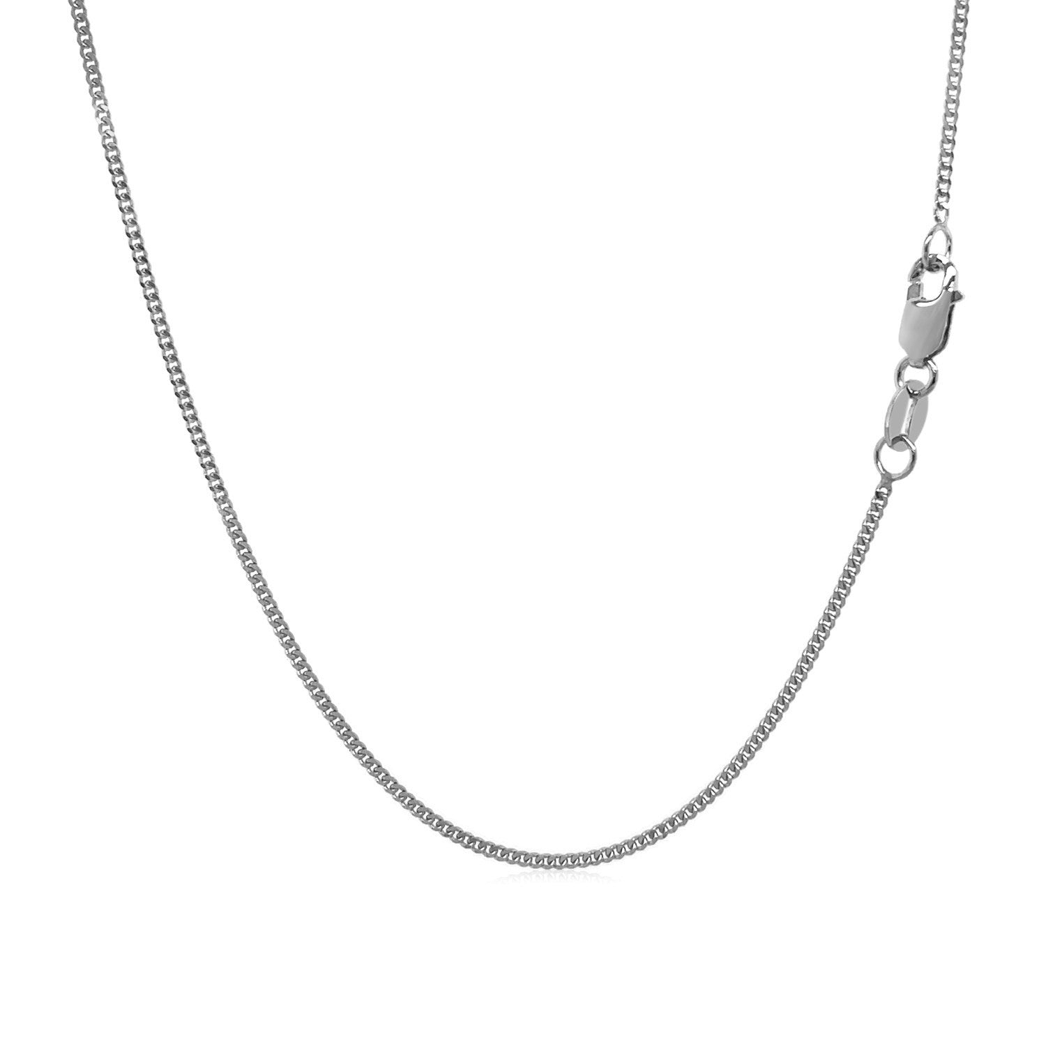 10k White Gold Gourmette Chain 1.0mm (1.00 mm) - Coolpeacock
