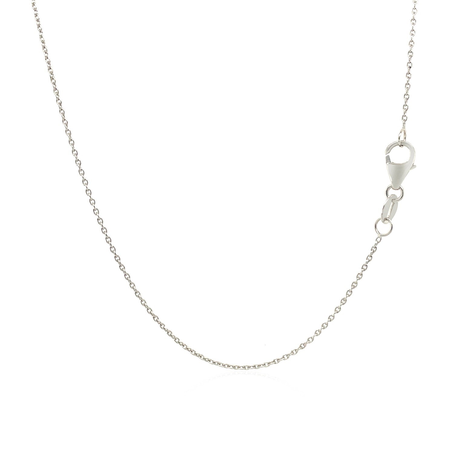 10k White Gold Oval Cable Link Chain (0.97 mm) - Coolpeacock