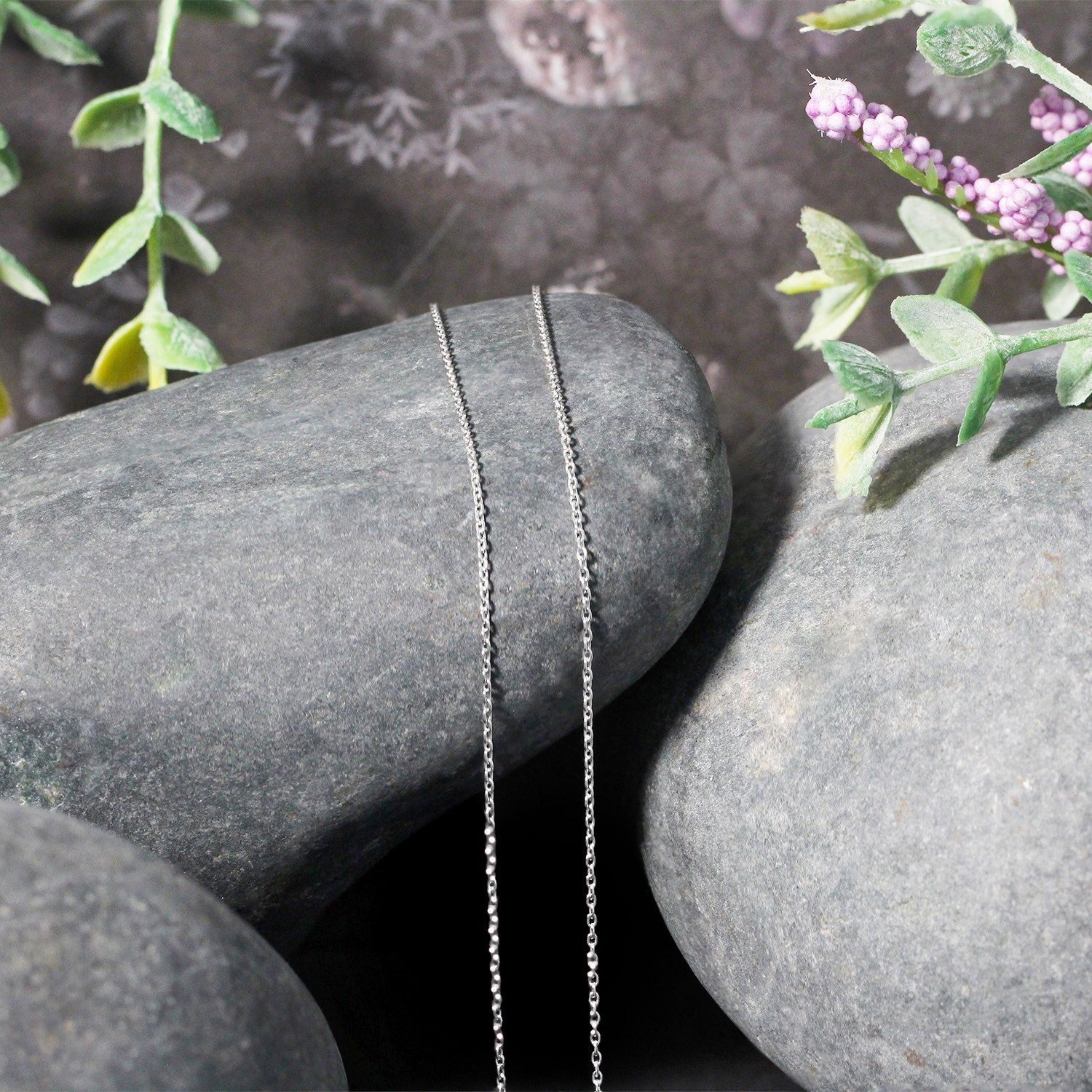 10k White Gold Oval Cable Link Chain (0.97 mm) - Coolpeacock