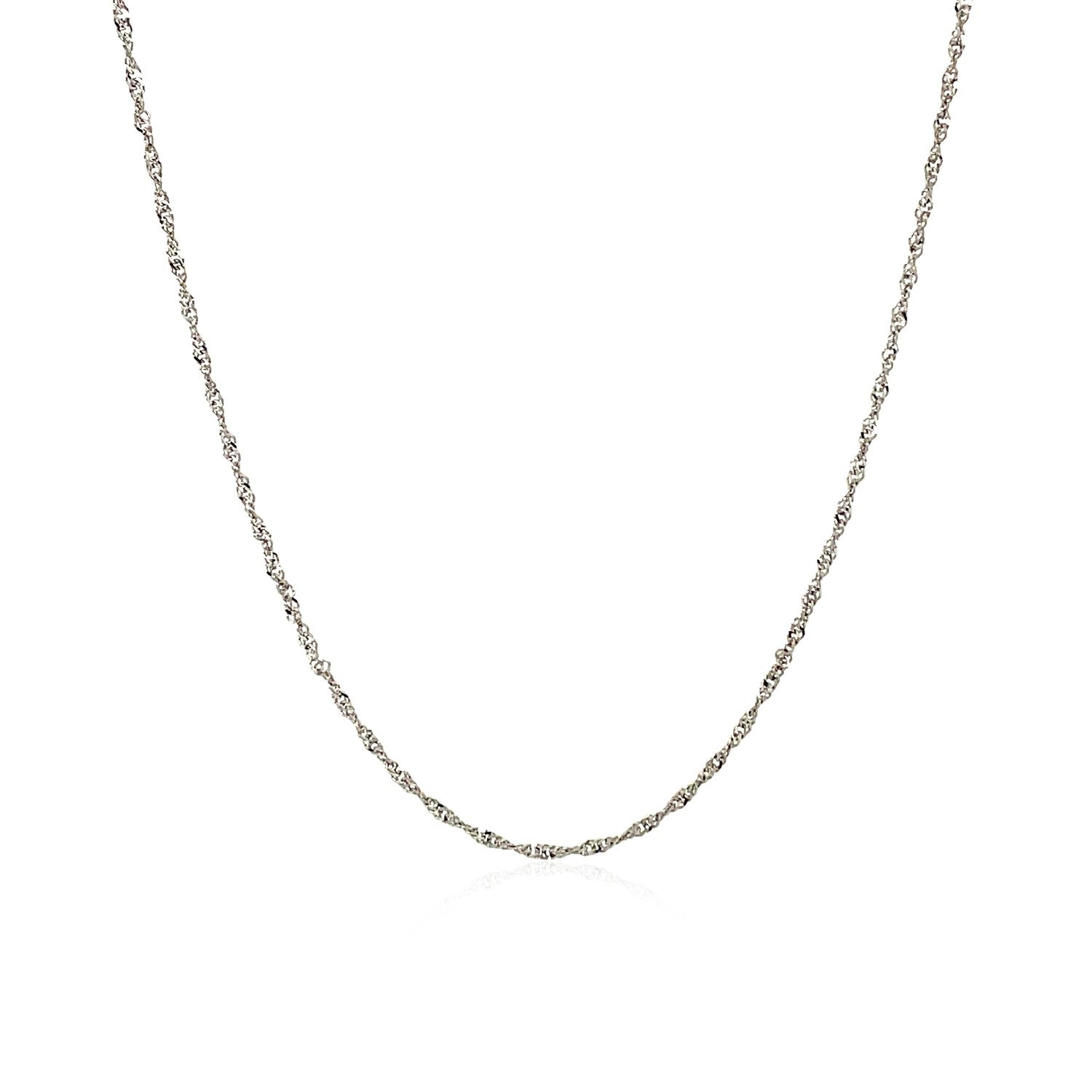 10k White Gold Singapore Chain (1.10 mm) - Coolpeacock