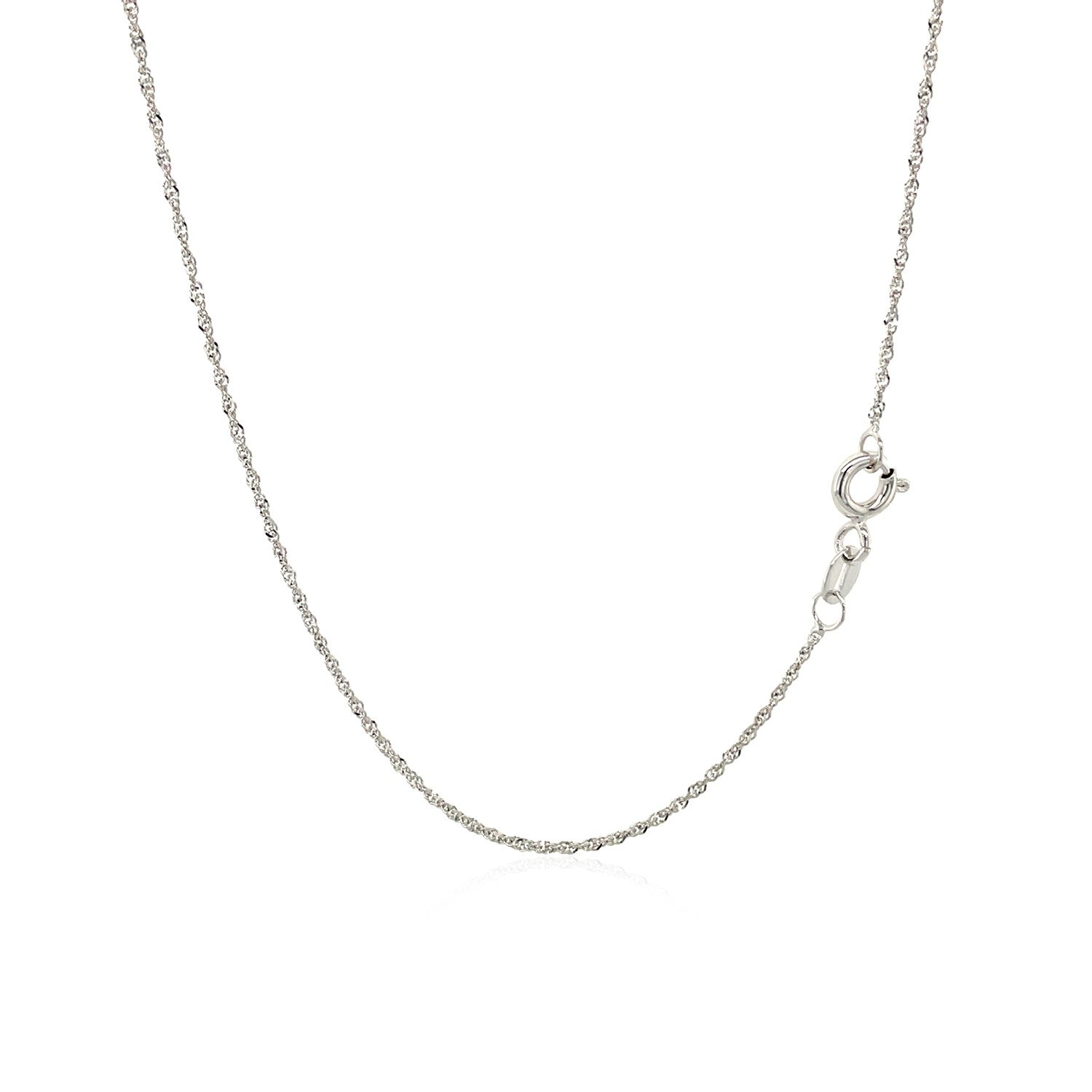 10k White Gold Singapore Chain (1.10 mm) - Coolpeacock