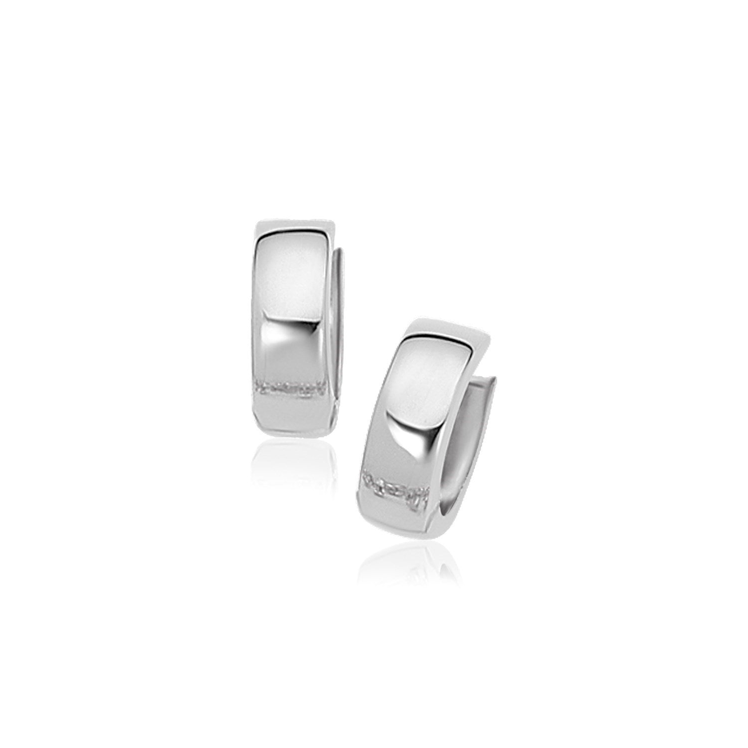 10k White Gold Snuggable Hoop Earrings - Coolpeacock