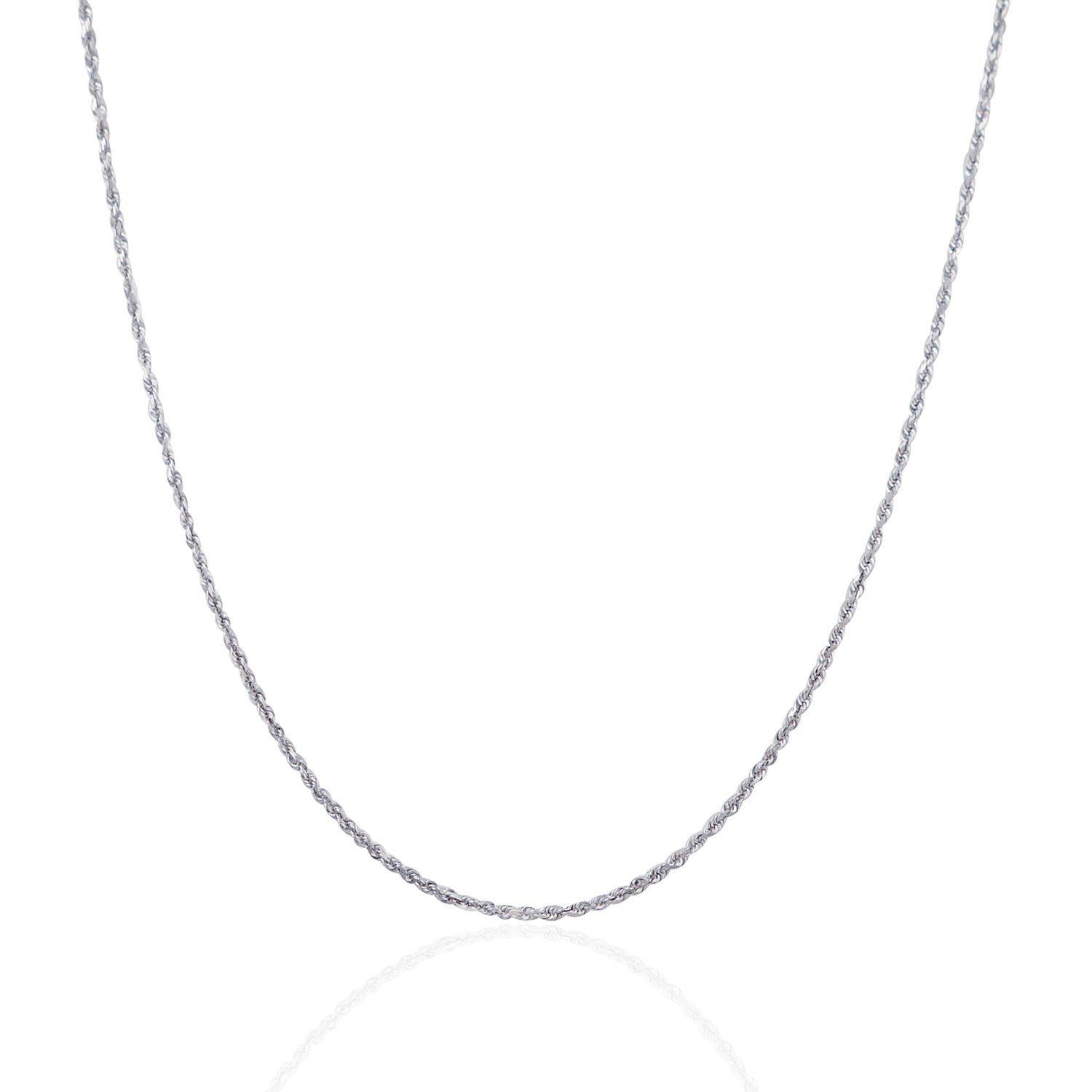 10k White Gold Solid Diamond Cut Rope Chain (1.40 mm) - Coolpeacock