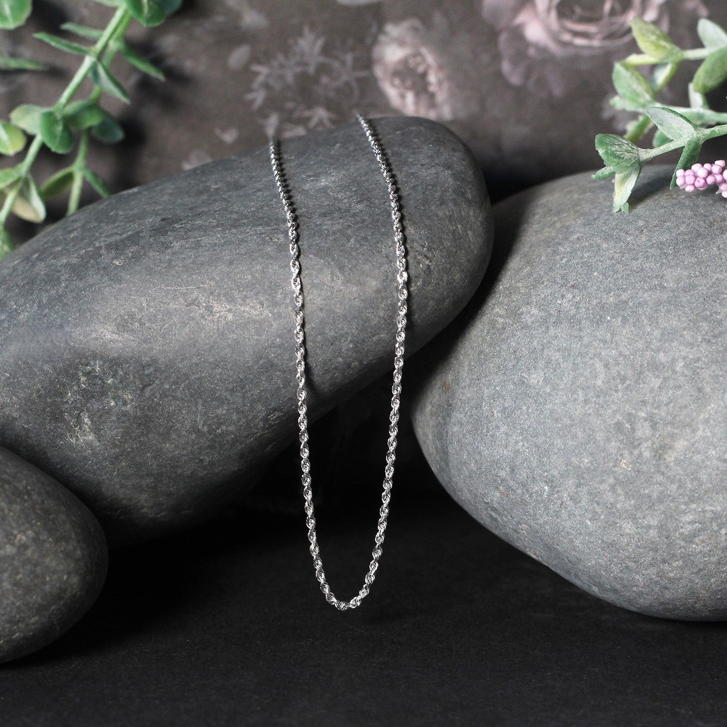 10k White Gold Solid Diamond Cut Rope Chain (1.40 mm) - Coolpeacock
