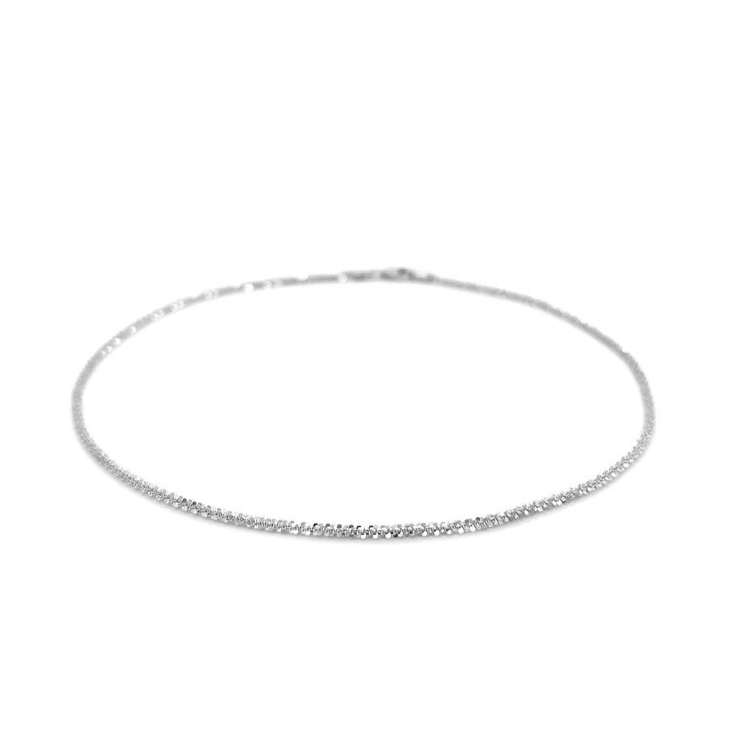 10k White Gold Sparkle Anklet 1.5mm - Coolpeacock