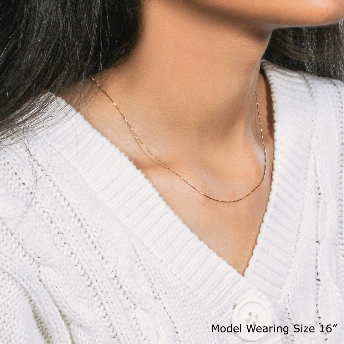 10k Yellow Gold Classic Box Chain (0.45 mm) - Coolpeacock