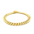 10k Yellow Gold Classic Miami Cuban Solid Bracelet (8.20 mm) - Coolpeacock