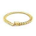 10k Yellow Gold Classic Miami Cuban Solid Bracelet (8.20 mm) - Coolpeacock