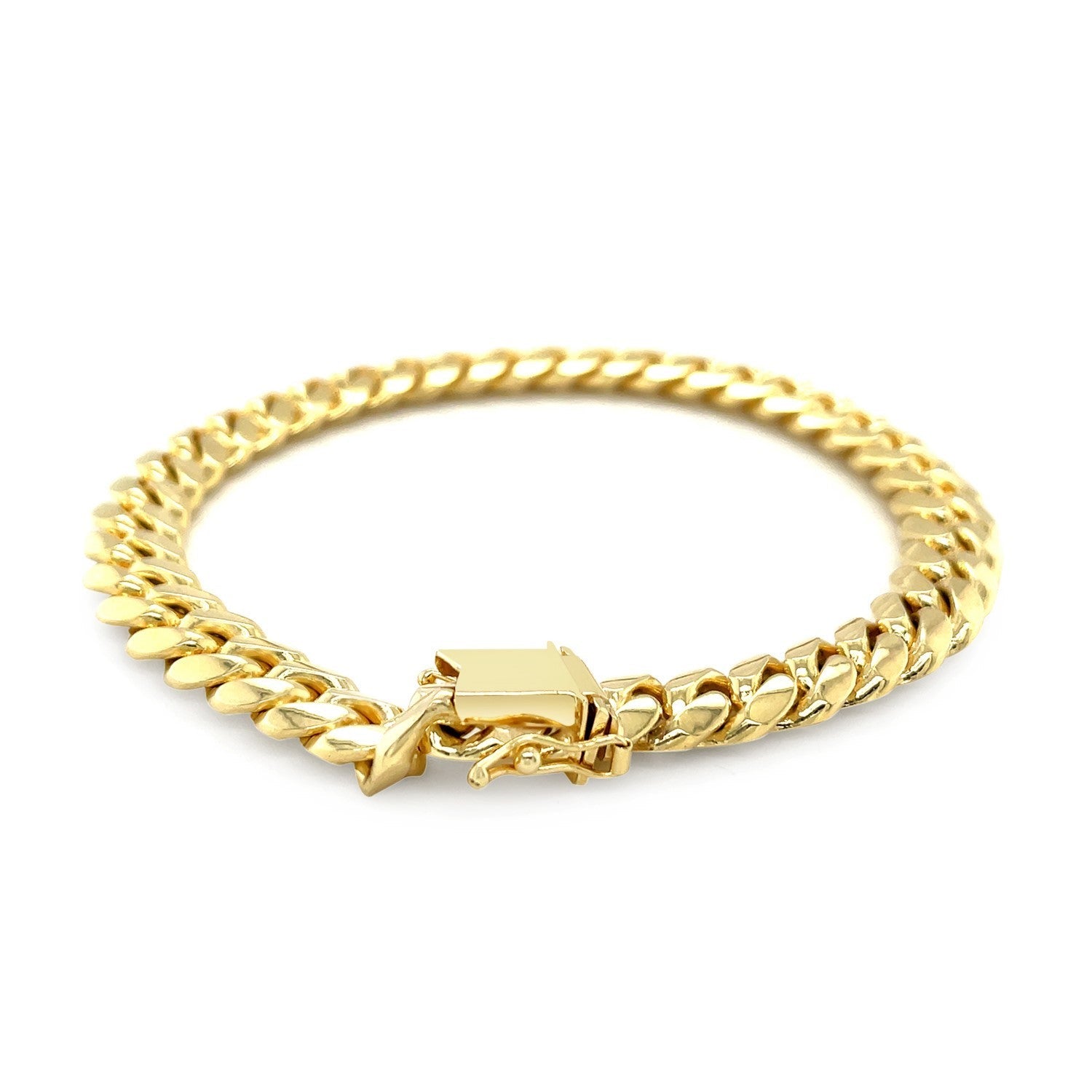 10k Yellow Gold Classic Miami Cuban Solid Bracelet (8.20 mm) - Coolpeacock