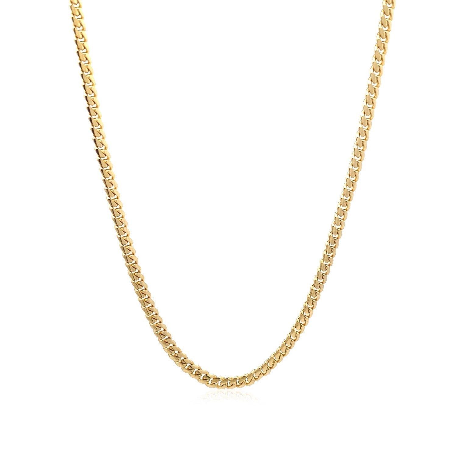 10k Yellow Gold Classic Solid Miami Cuban Chain (3.20 mm) - Coolpeacock