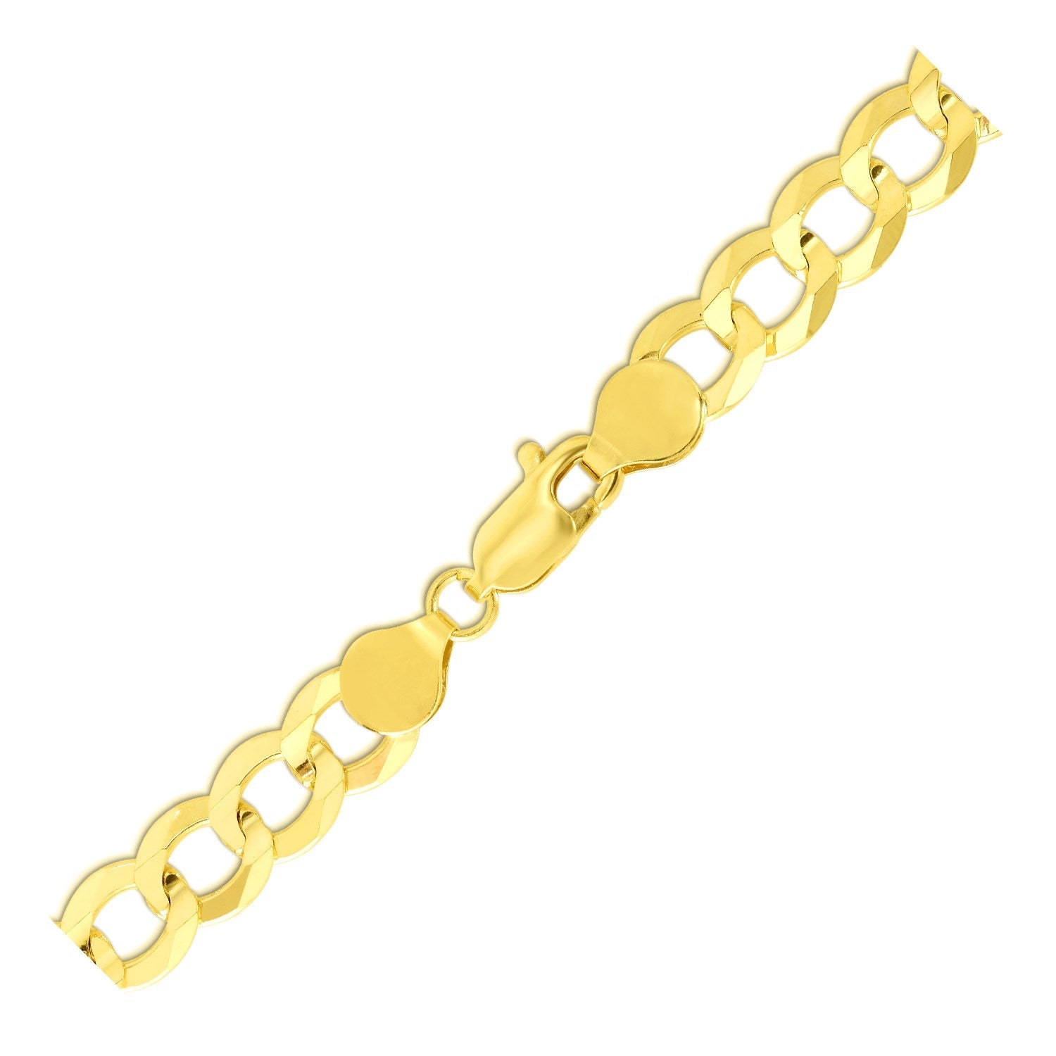 10k Yellow Gold Curb Bracelet (7.00 mm) - Coolpeacock
