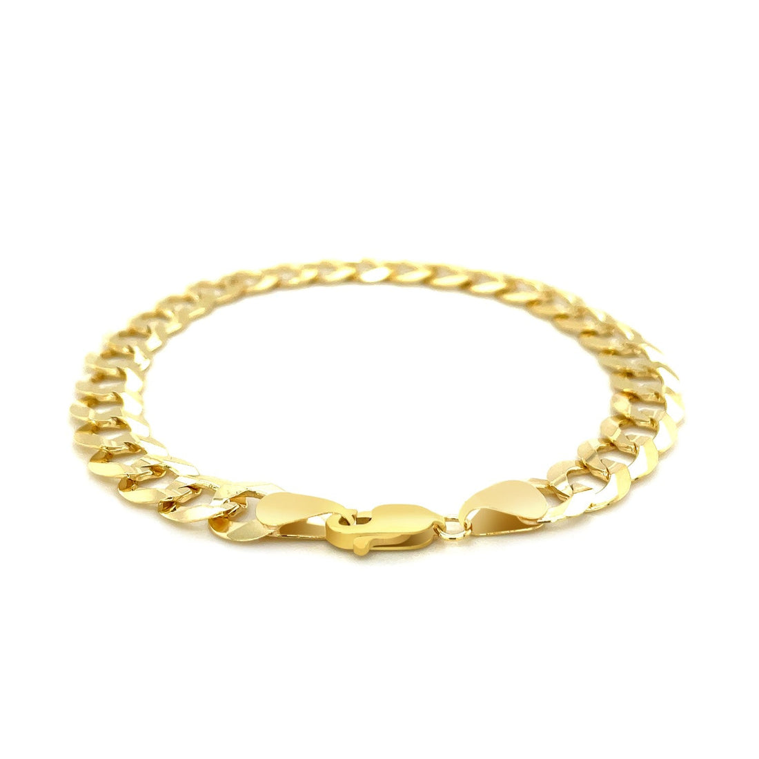 10k Yellow Gold Curb Bracelet (8.20 mm) - Coolpeacock