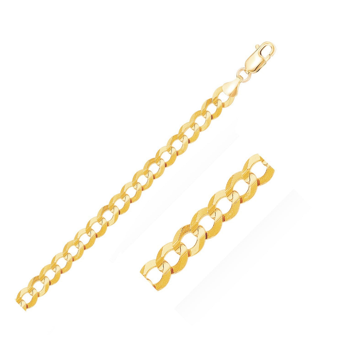 10k Yellow Gold Curb Bracelet (8.20 mm) - Coolpeacock