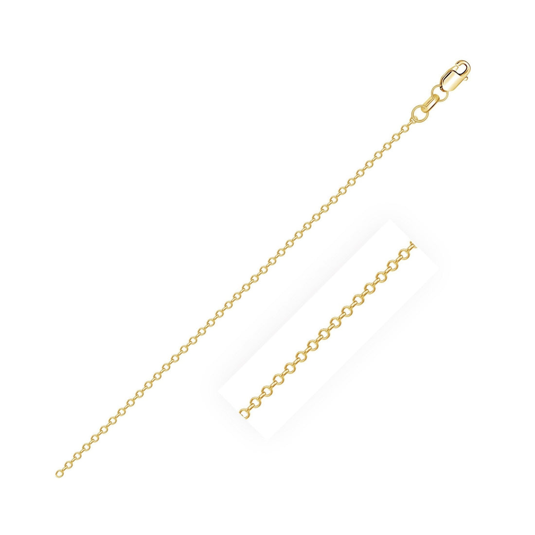 10k Yellow Gold Diamond Cut Cable Link Chain (0.87 mm) - Coolpeacock
