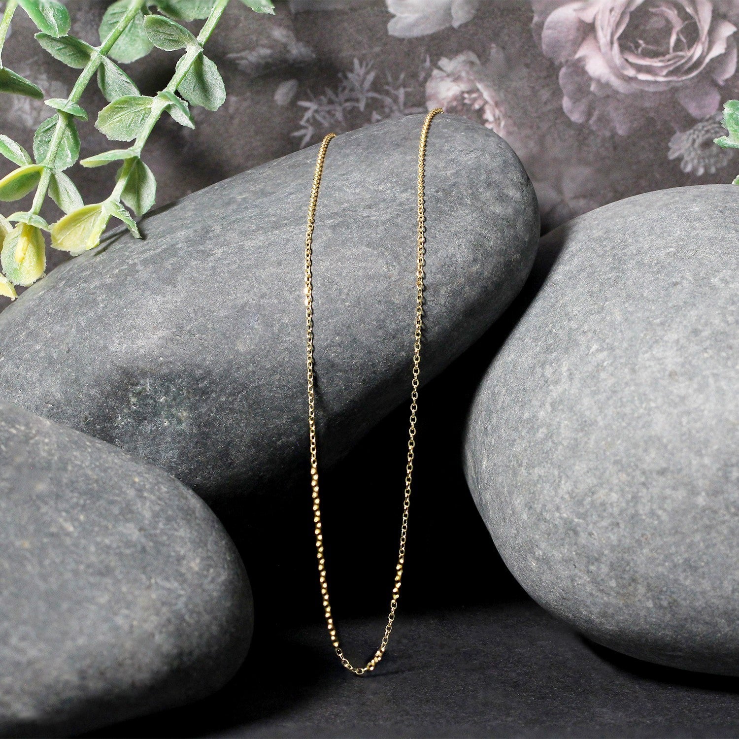 10k Yellow Gold Diamond Cut Cable Link Chain (0.87 mm) - Coolpeacock