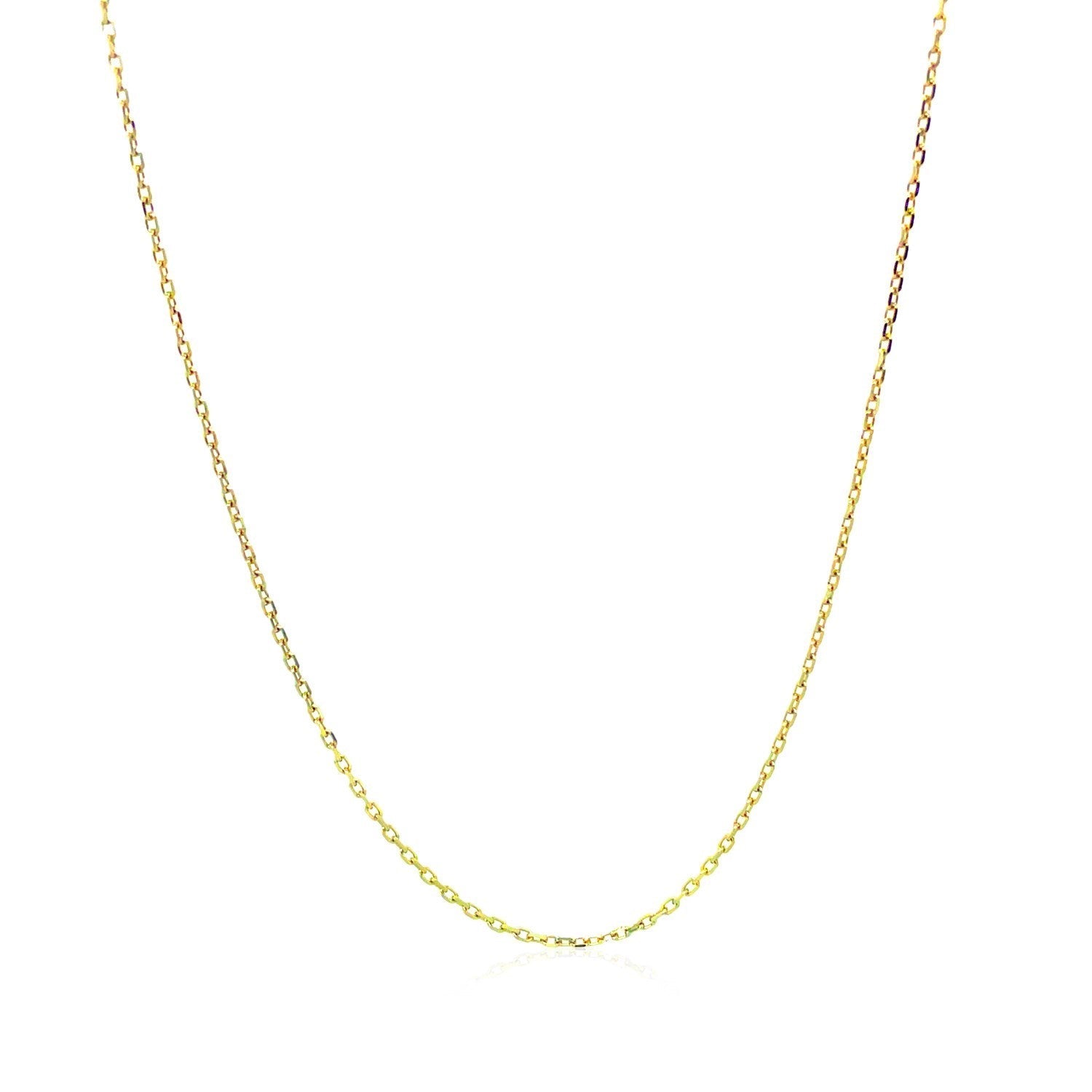 10k Yellow Gold Diamond Cut Cable Link Chain (0.87 mm) - Coolpeacock