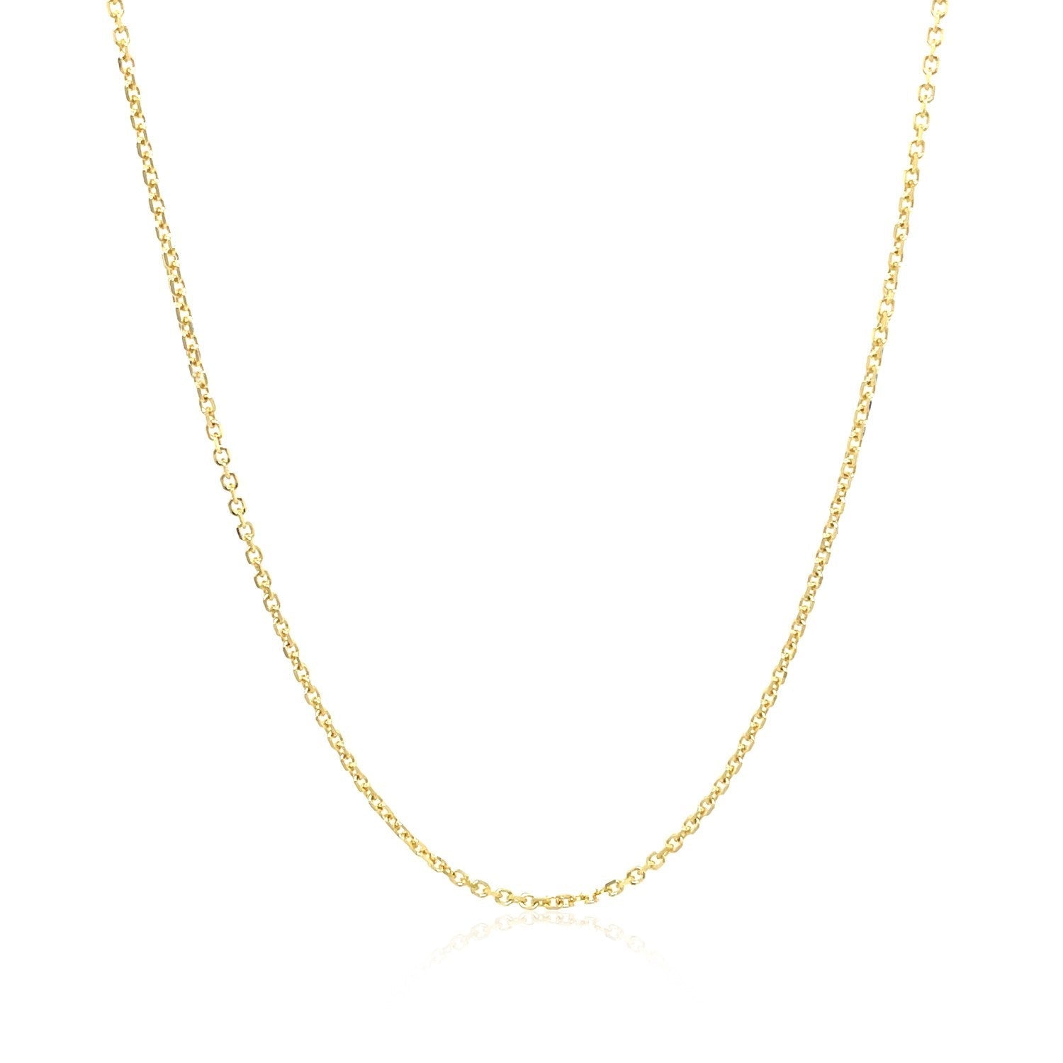 10k Yellow Gold Diamond Cut Cable Link Chain (1.10 mm) - Coolpeacock