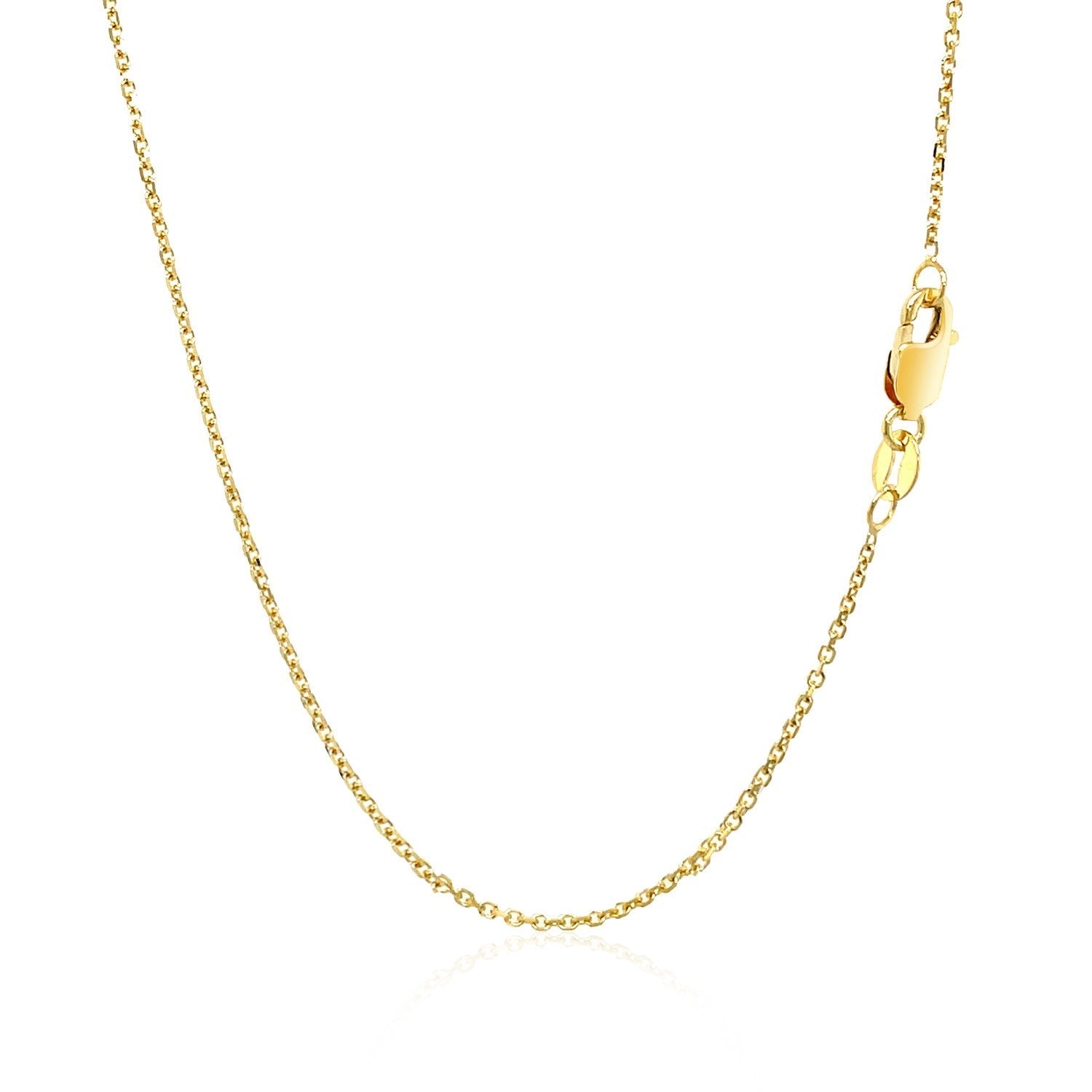 10k Yellow Gold Diamond Cut Cable Link Chain (1.10 mm) - Coolpeacock
