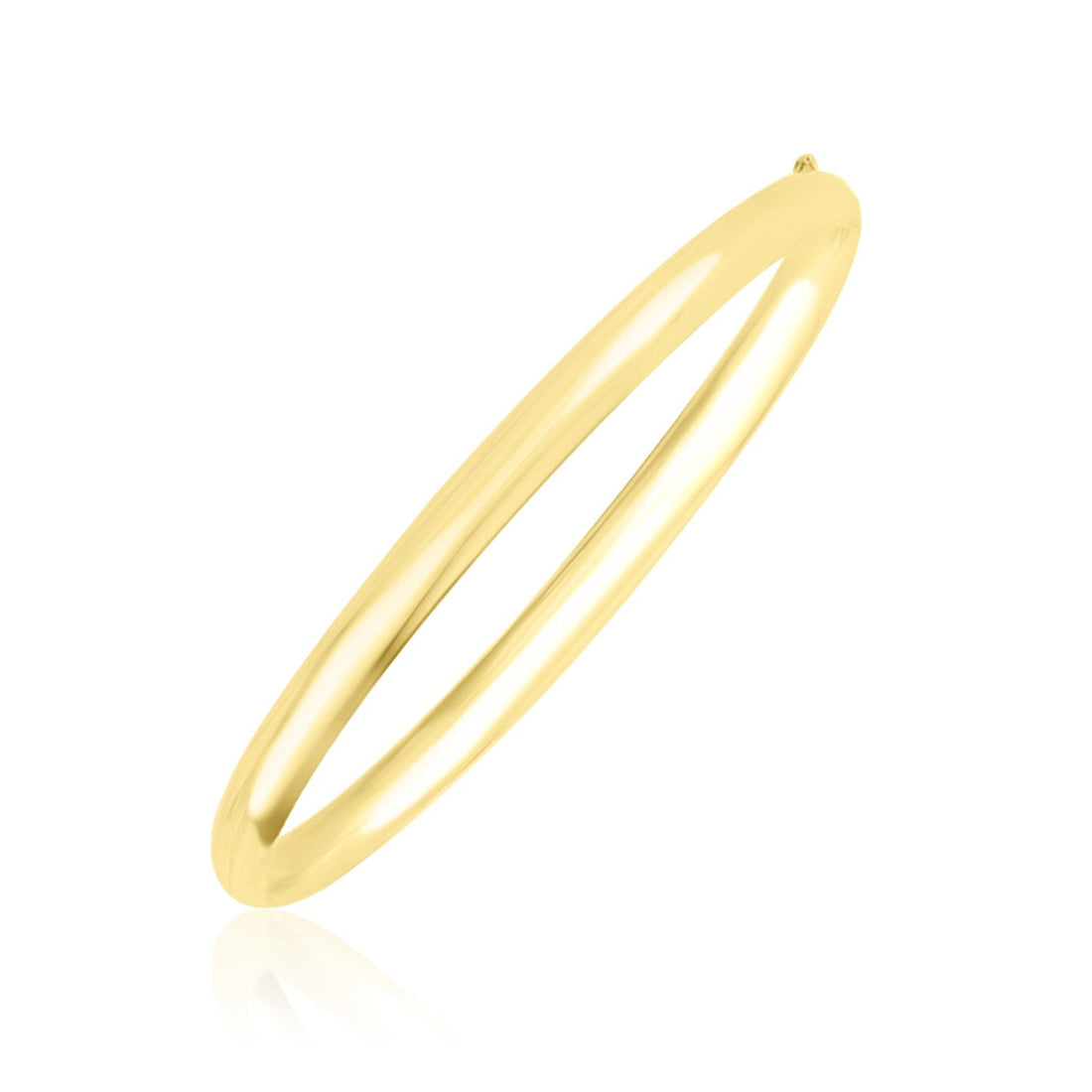 10k Yellow Gold Dome Style Shiny Bangle (3.30 mm) - Coolpeacock