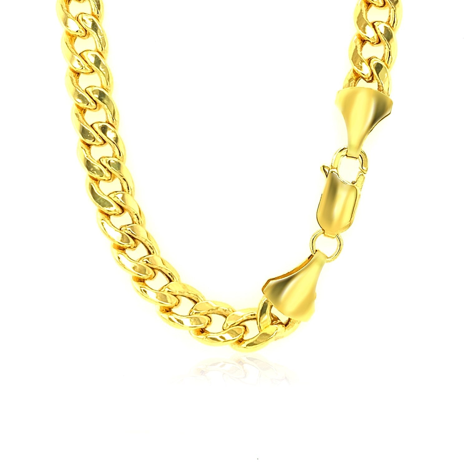 10k Yellow Gold Light Miami Cuban Chain (7.00 mm) - Coolpeacock