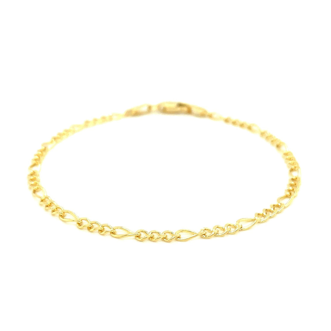10k Yellow Gold Link Figaro Bracelet (2.60 mm) - Coolpeacock