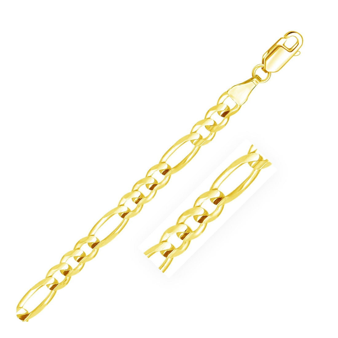 10k Yellow Gold Link Figaro Bracelet (5.30 mm) - Coolpeacock