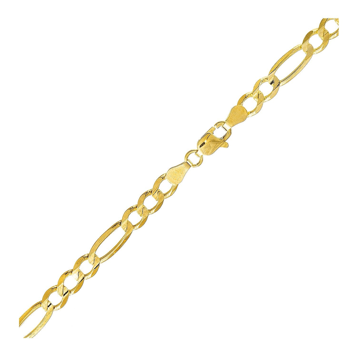 10k Yellow Gold Lite Figaro Bracelet (5.60 mm) - Coolpeacock