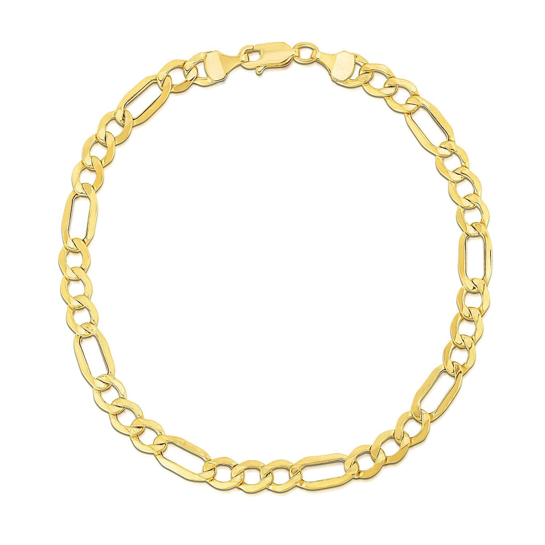 10k Yellow Gold Lite Figaro Bracelet (5.60 mm) - Coolpeacock