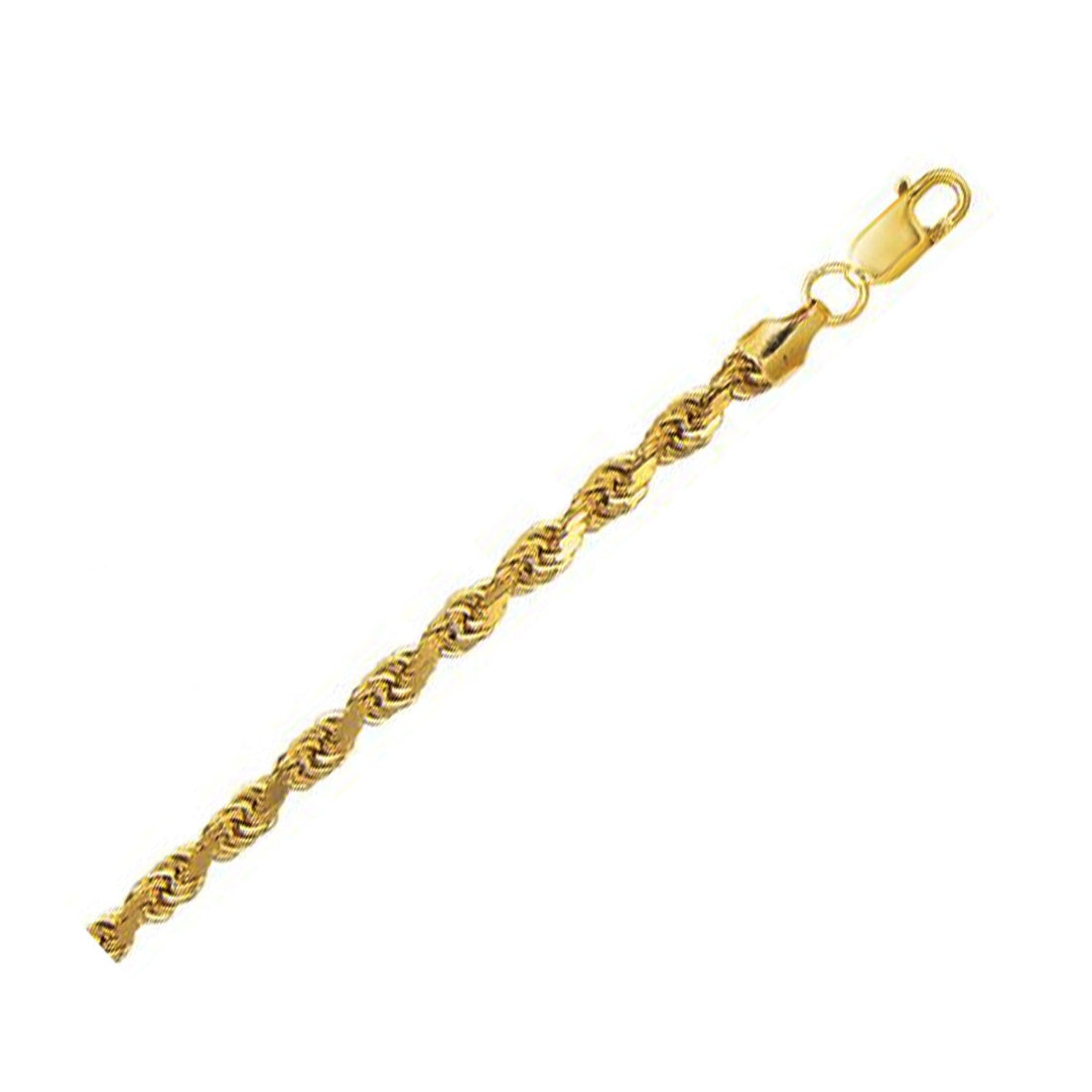 10k Yellow Gold Lite Rope Bracelet (5.00 mm) - Coolpeacock