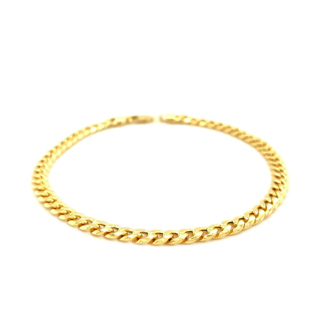 10k Yellow Gold Miami Cuban Semi Solid Bracelet (4.50 mm) - Coolpeacock