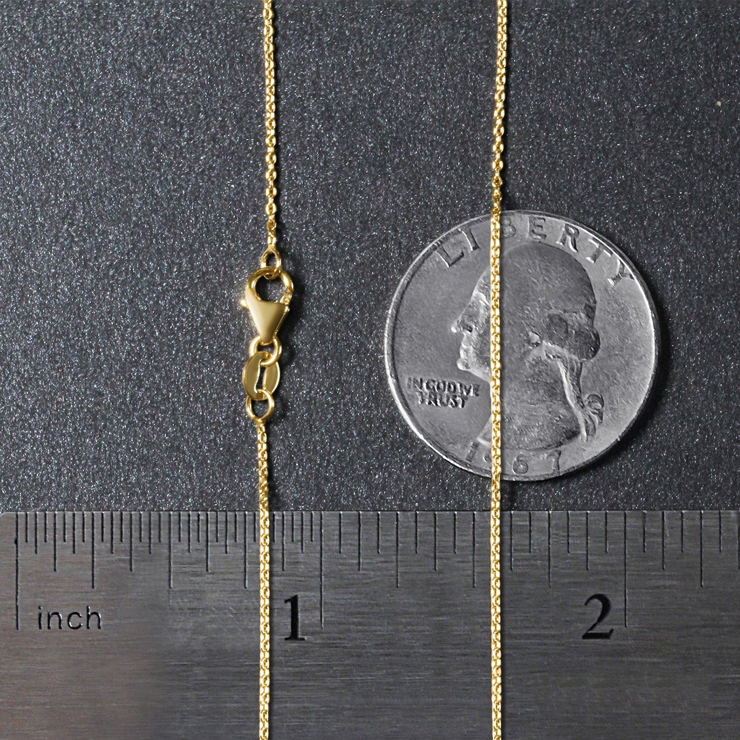 10k Yellow Gold Oval Cable Link Chain (0.97 mm) - Coolpeacock
