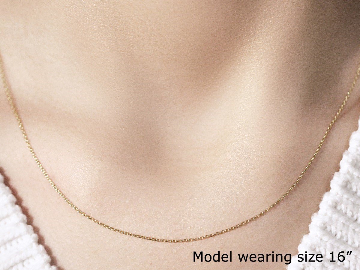 10k Yellow Gold Oval Cable Link Chain (0.97 mm) - Coolpeacock
