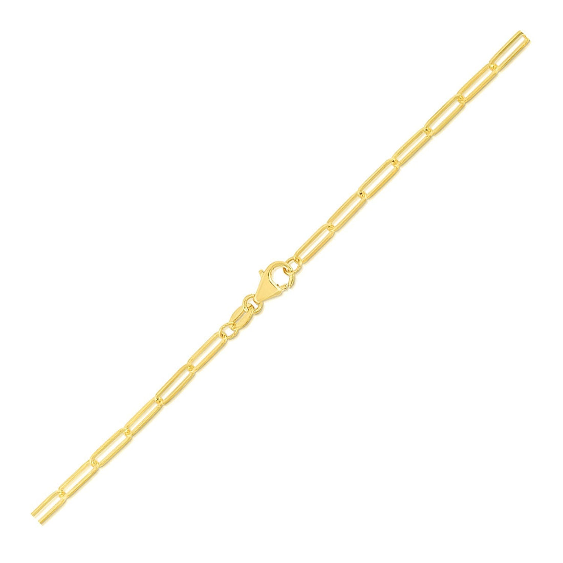 10K Yellow Gold Paperclip Bracelet (2.50 mm) - Coolpeacock