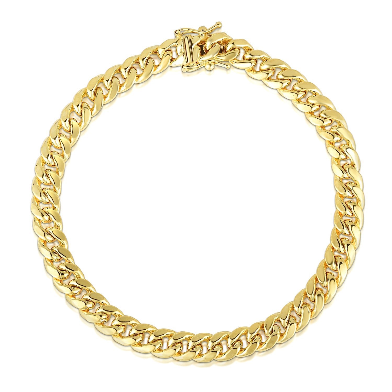 10k Yellow Gold Semi Solid Miami Cuban Bracelet (10.70 mm) - Coolpeacock