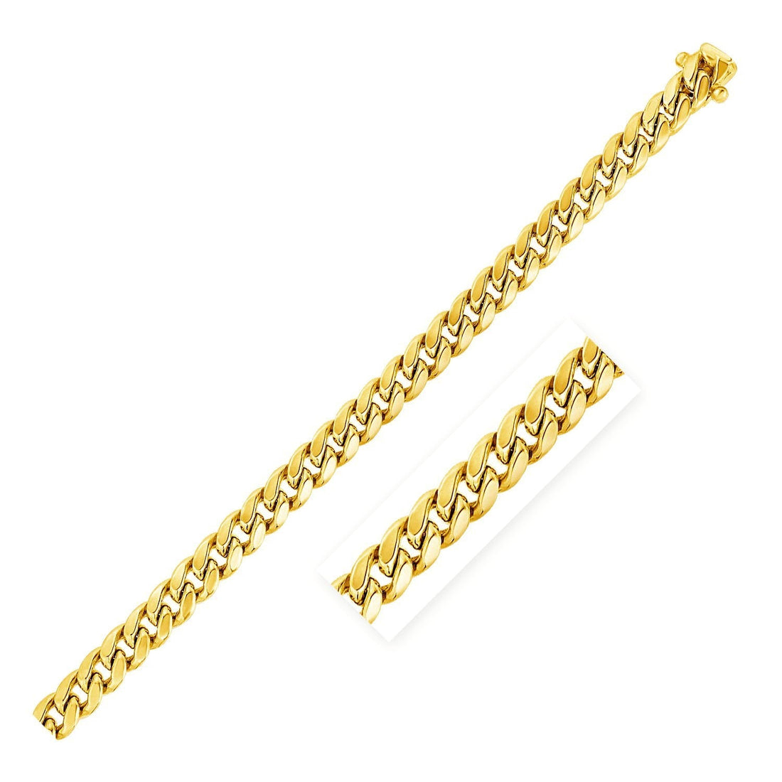 10k Yellow Gold Semi Solid Miami Cuban Bracelet (5.00 mm) - Coolpeacock