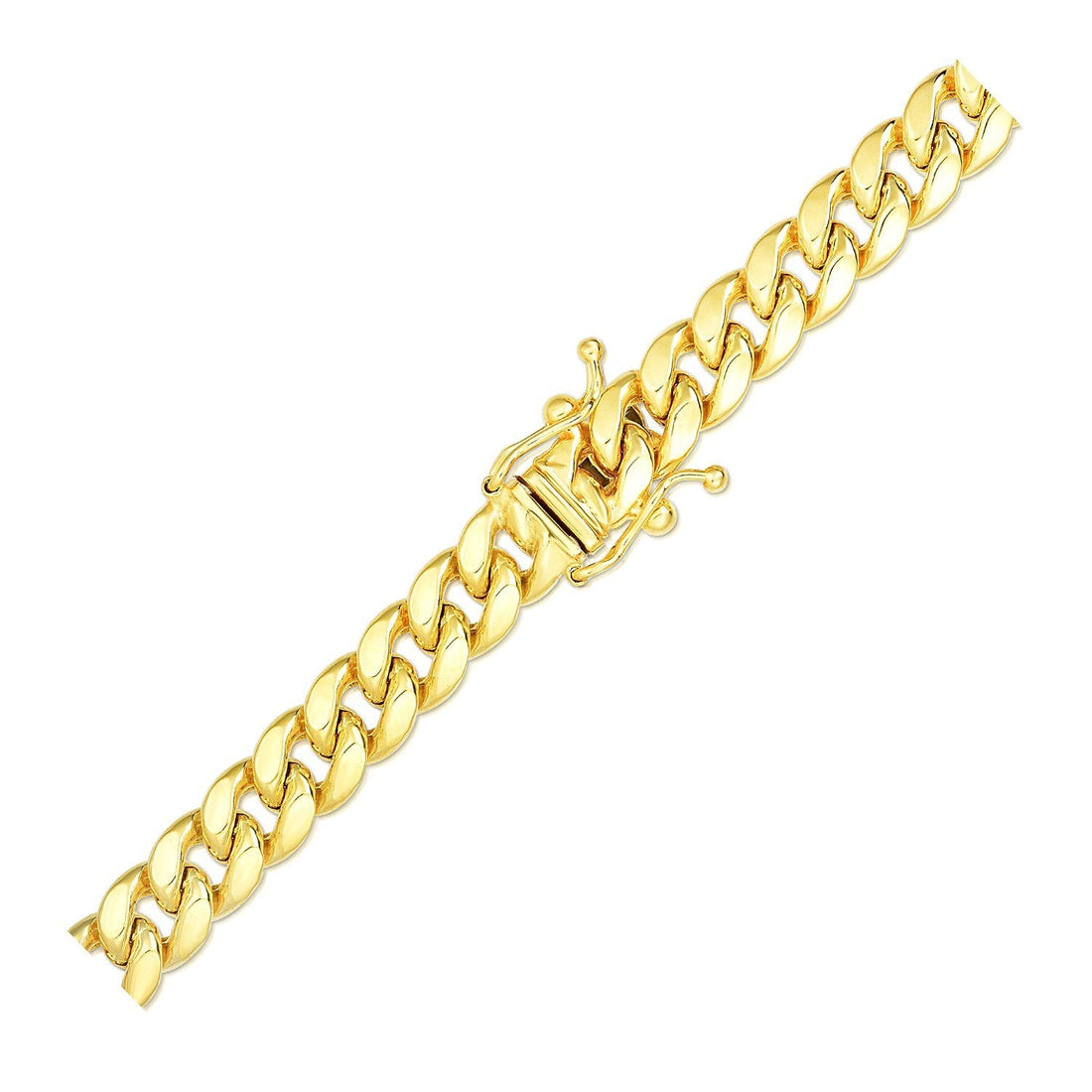 10k Yellow Gold Semi Solid Miami Cuban Bracelet (6.10 mm) - Coolpeacock
