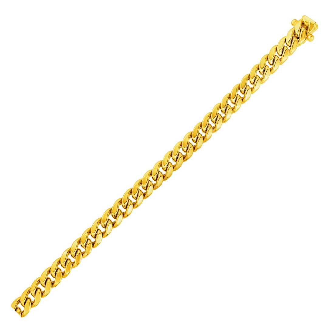 10k Yellow Gold Semi Solid Miami Cuban Bracelet (6.10 mm) - Coolpeacock